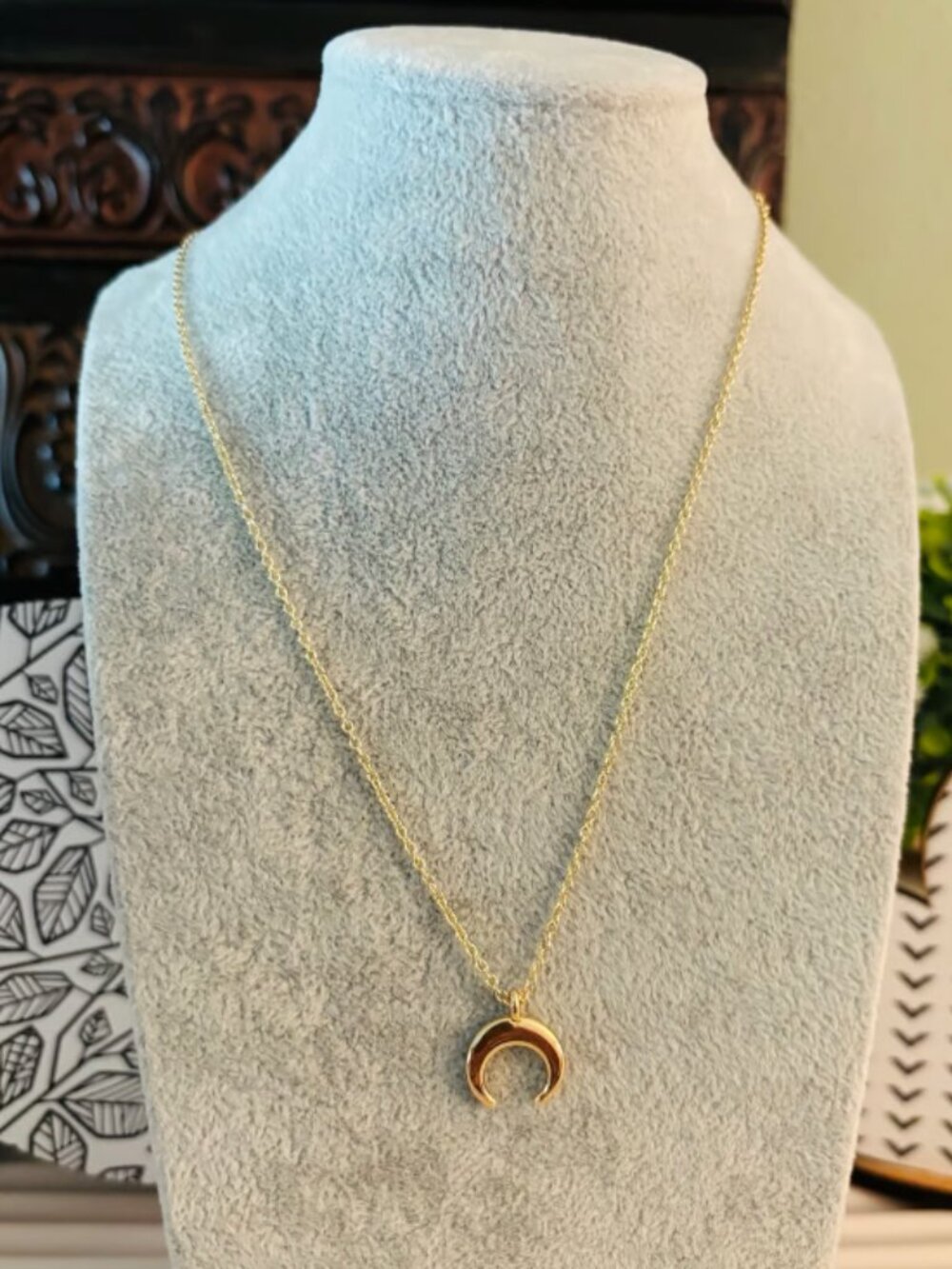 Park Lane Dainty Crescent Moon Necklace in Gold